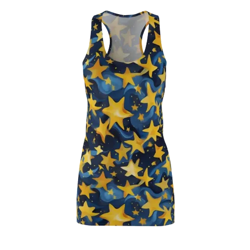 Golden Starfall on a Racerback Dress