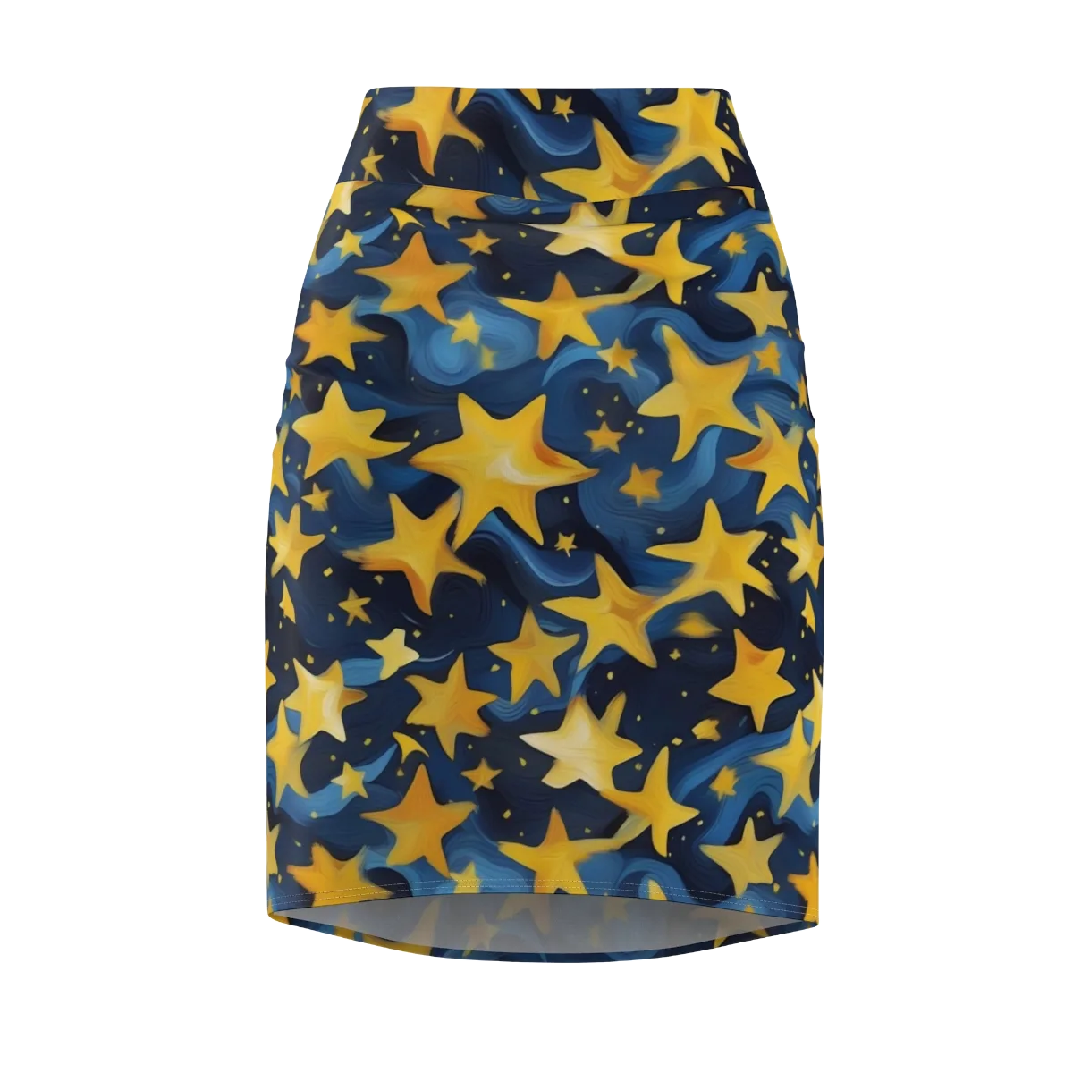 Golden Starfall on Pencil Skirt — Front