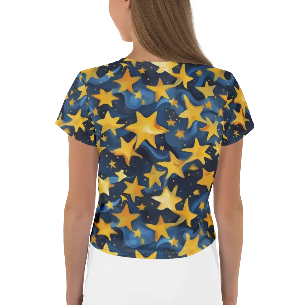 Golden Starfall on Crop Tee — Back