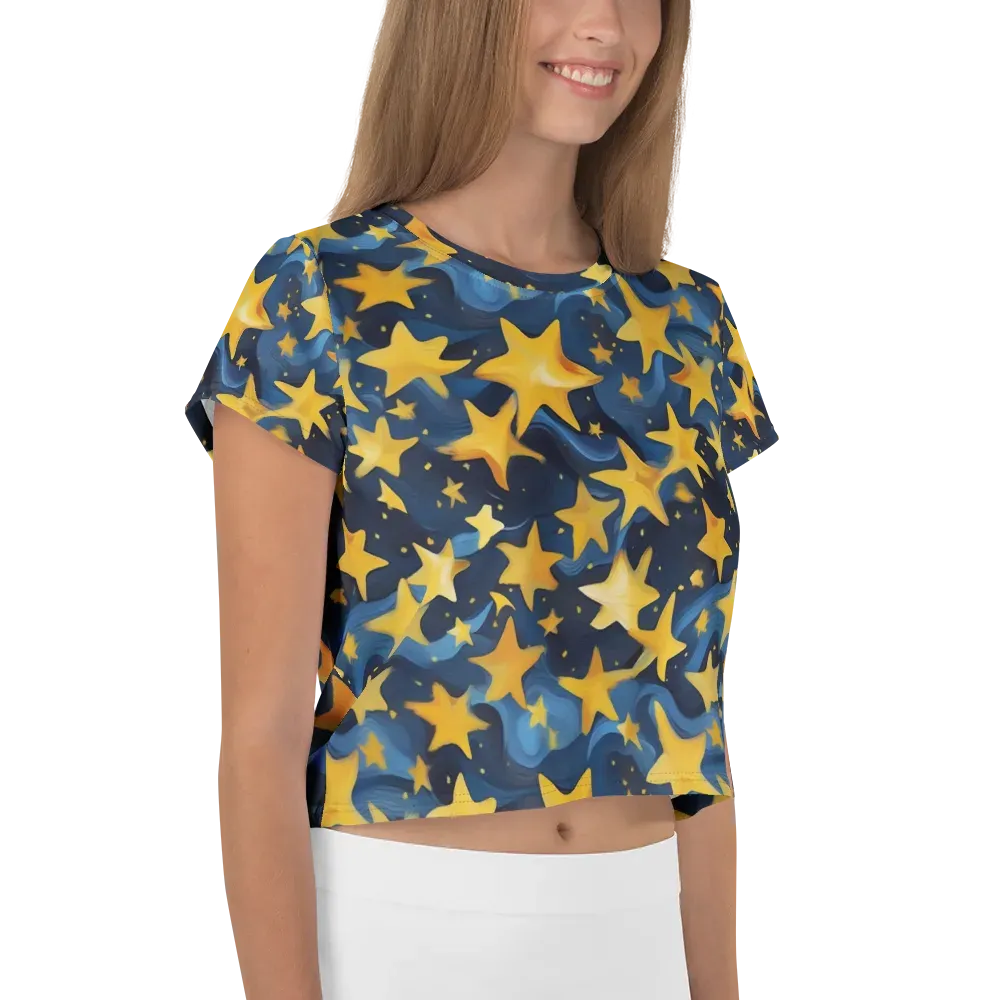Golden Starfall on Crop Tee — Right