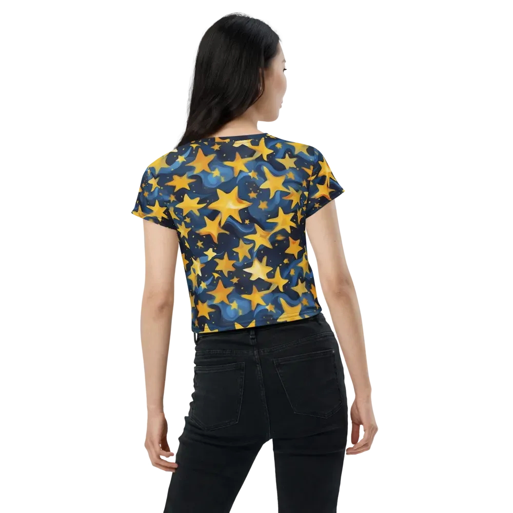 Golden Starfall on Crop Tee — Back
