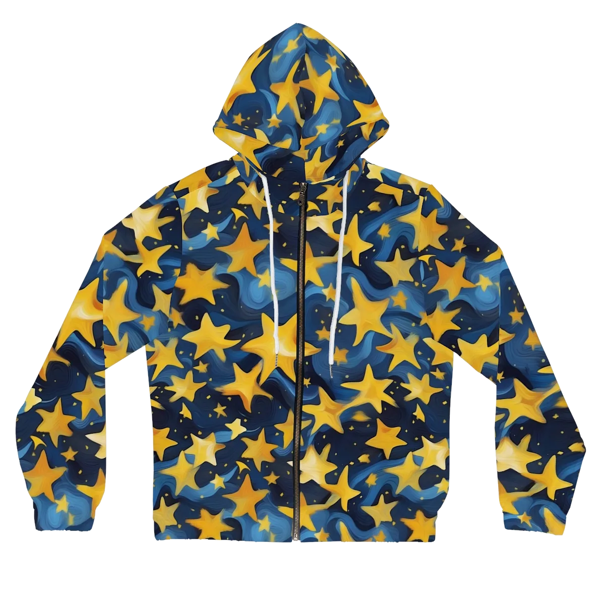 Golden Starfall on Women's Full-Zip Hoodie — Front