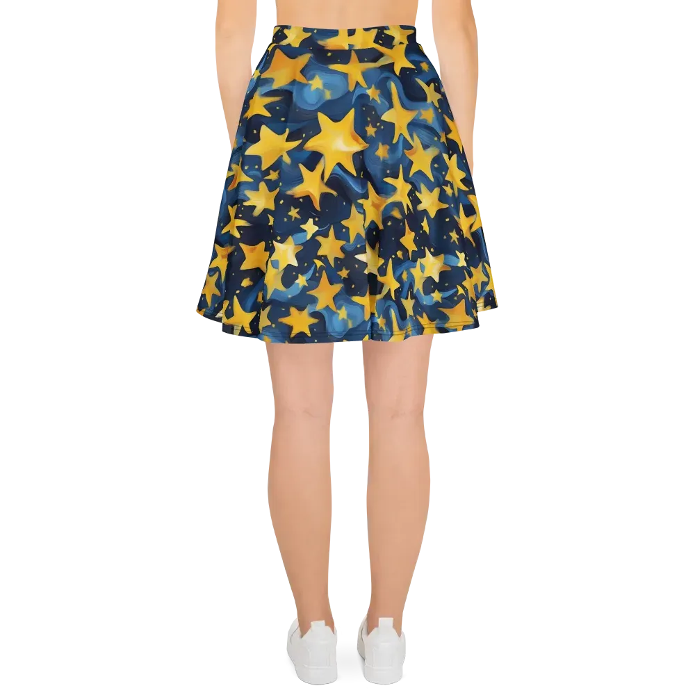 Golden Starfall on Skater Skirt — Back