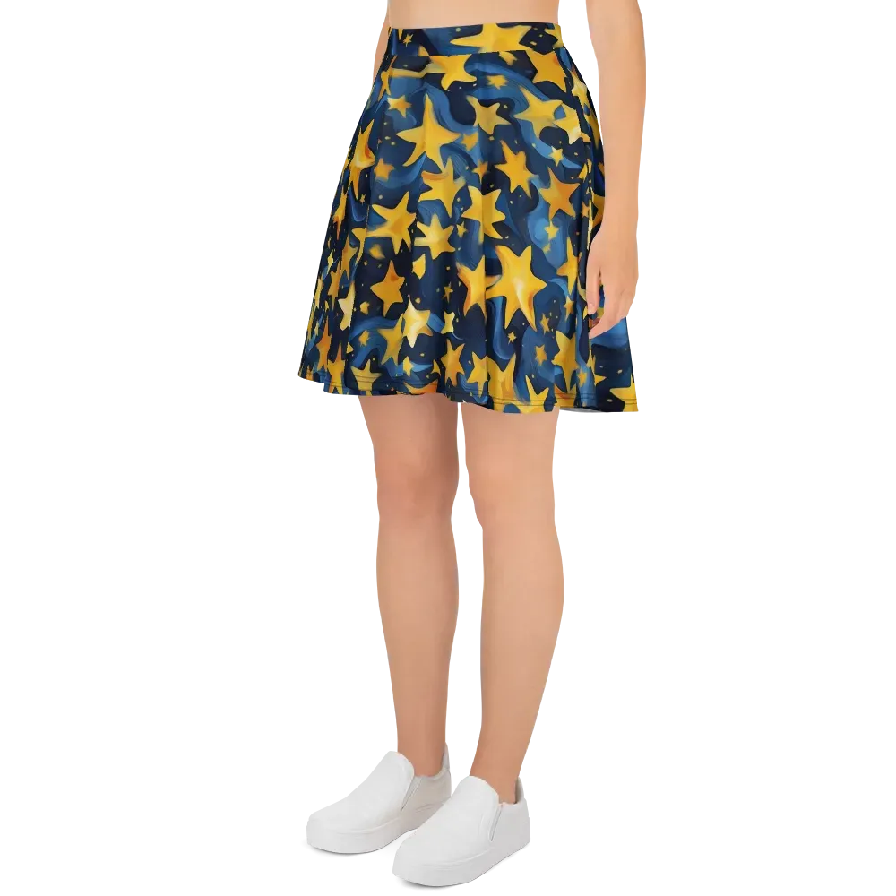 Golden Starfall on Skater Skirt — Left