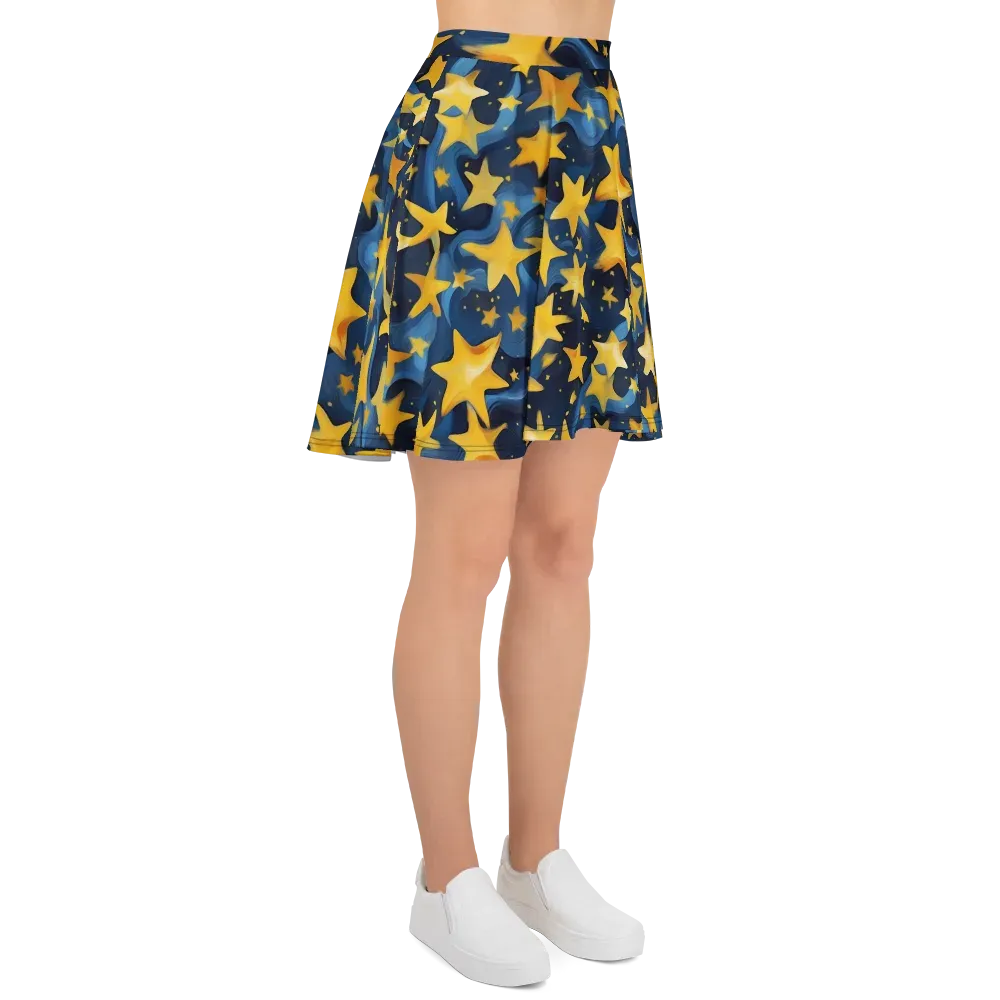 Golden Starfall on Skater Skirt — Right