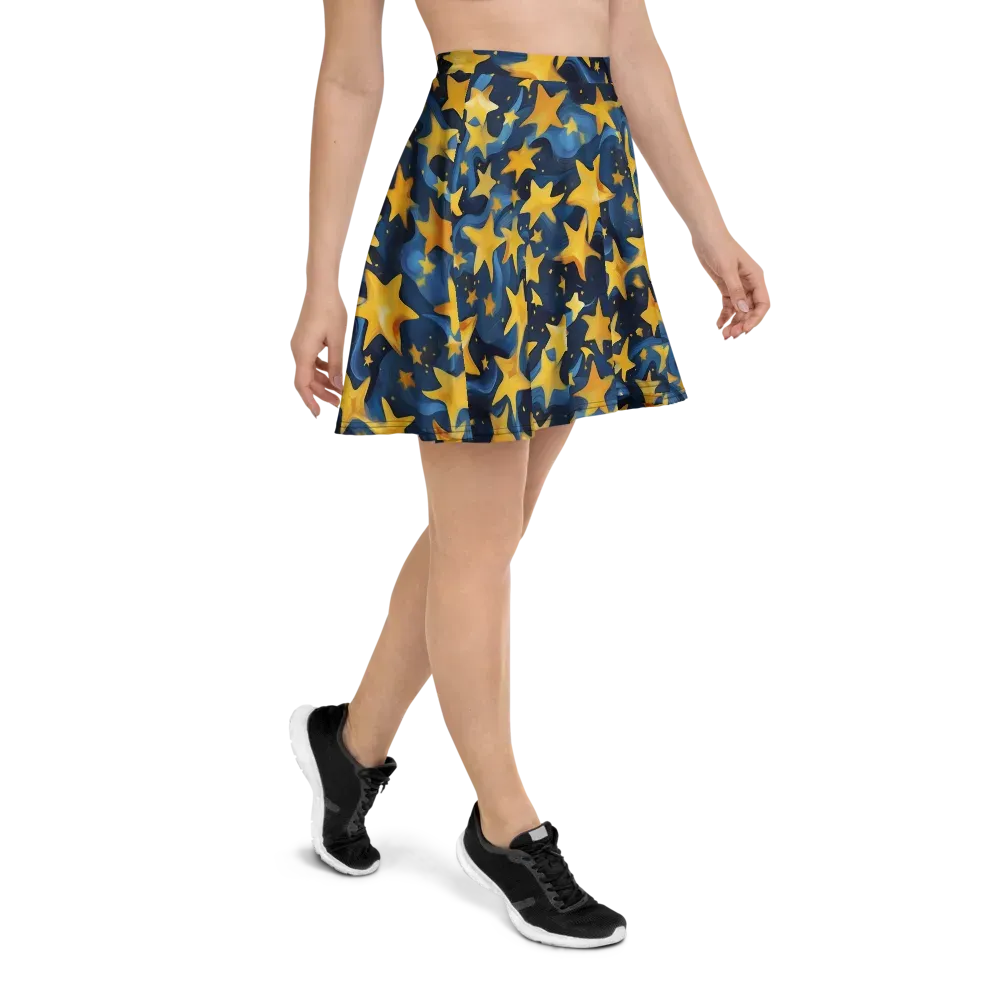 Golden Starfall on Skater Skirt — Right