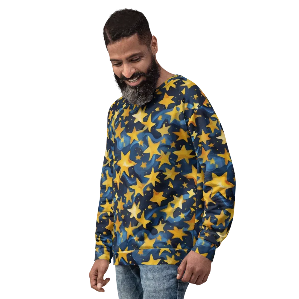 Golden Starfall on Sweatshirt — Left Front