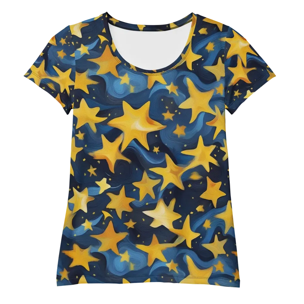 Golden Starfall on Women's Athletic T-Shirt — Front