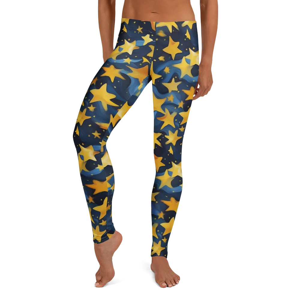 Golden Starfall on Leggings — Front