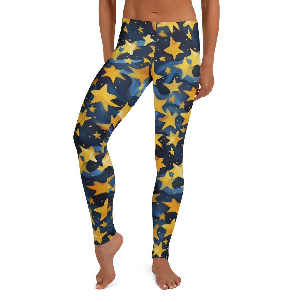 Golden Starfall on Leggings — Front