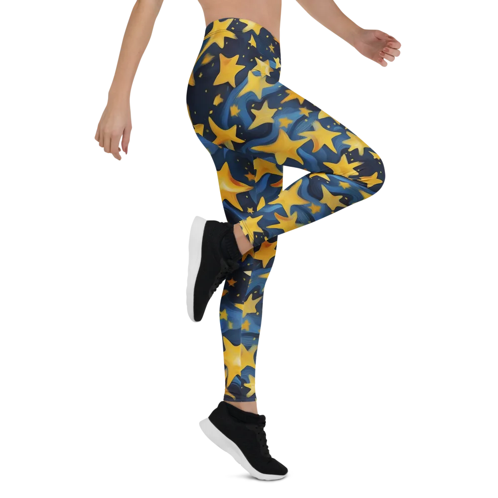 Golden Starfall on Leggings — Right