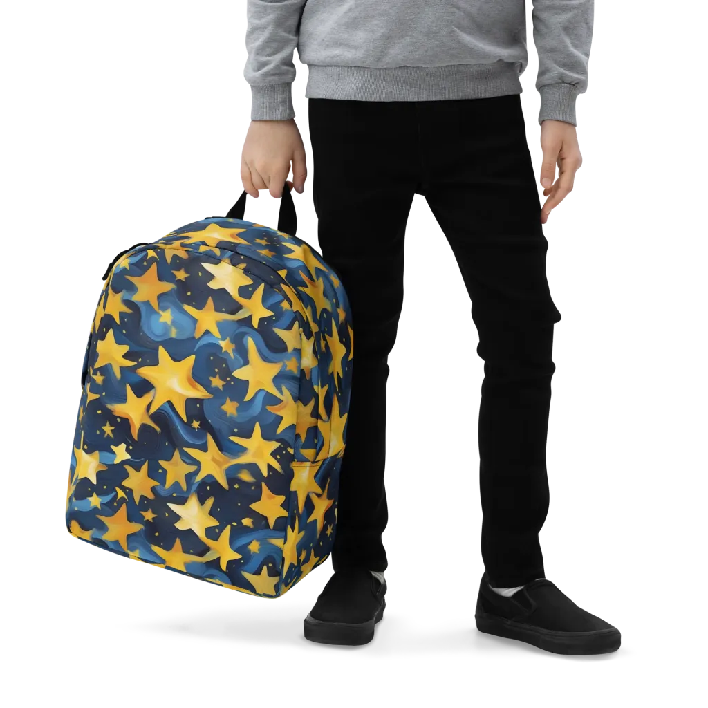 Golden Starfall on Minimalist Backpack — Zoomed-in