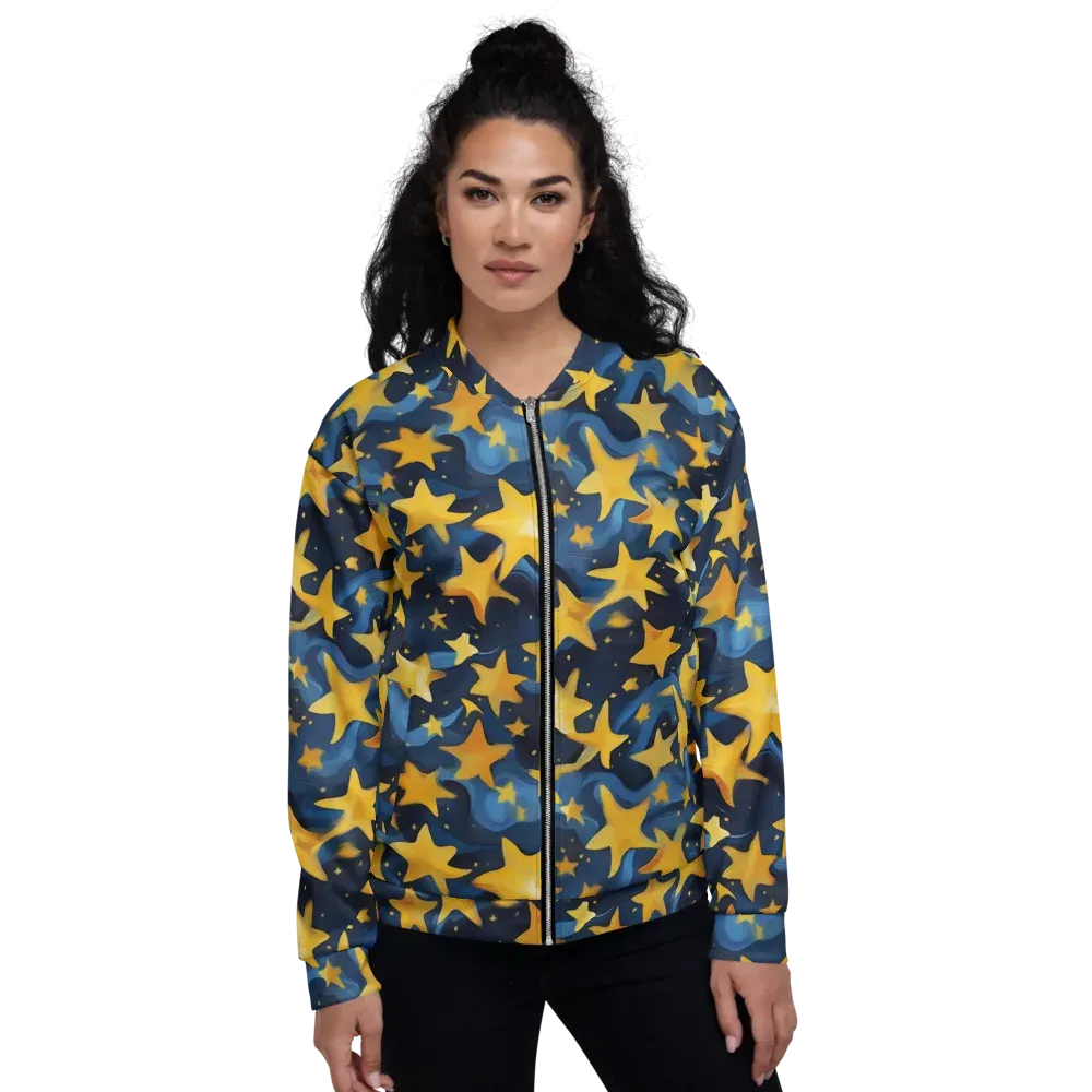 Golden Starfall on Bomber Jacket — Front