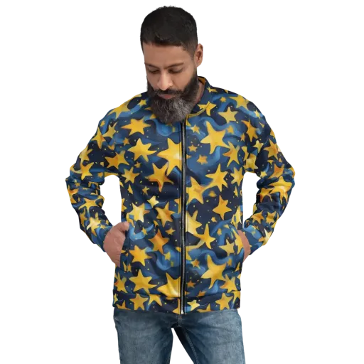 Golden Starfall on a Bomber Jacket