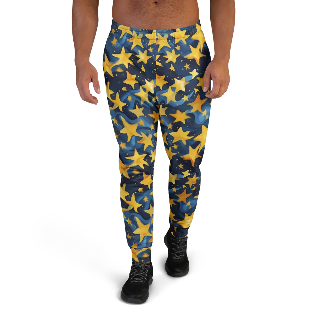 Golden Starfall on Men's Joggers — Front