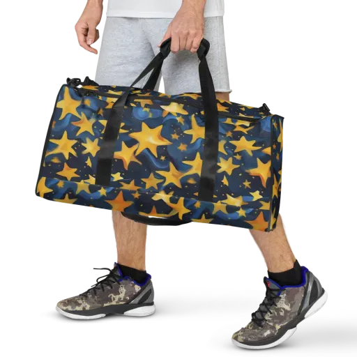 Golden Starfall on a Duffle Bag