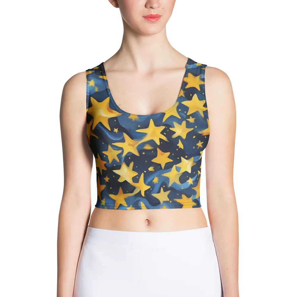 Golden Starfall on Crop Top — Front