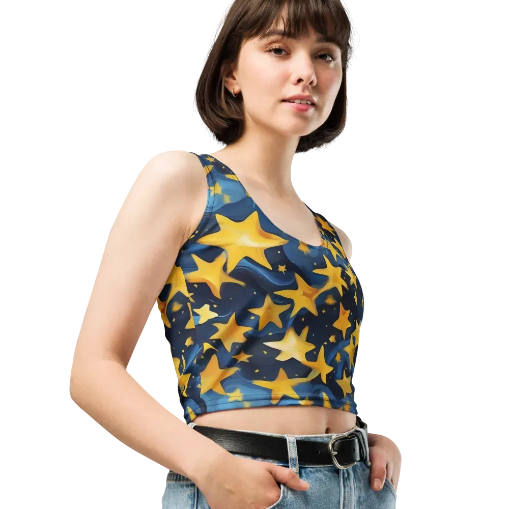 Golden Starfall on Crop Top — Right Front