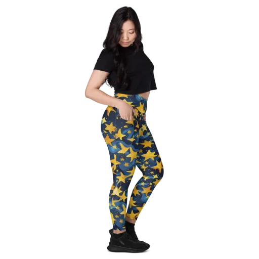 Golden Starfall on a Leggings with Pockets
