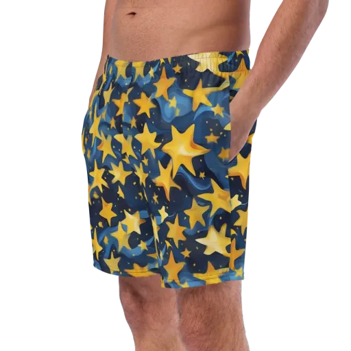 Golden Starfall on a Swim Trunks