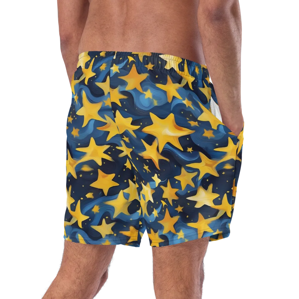 Golden Starfall on Swim Trunks — Right Back