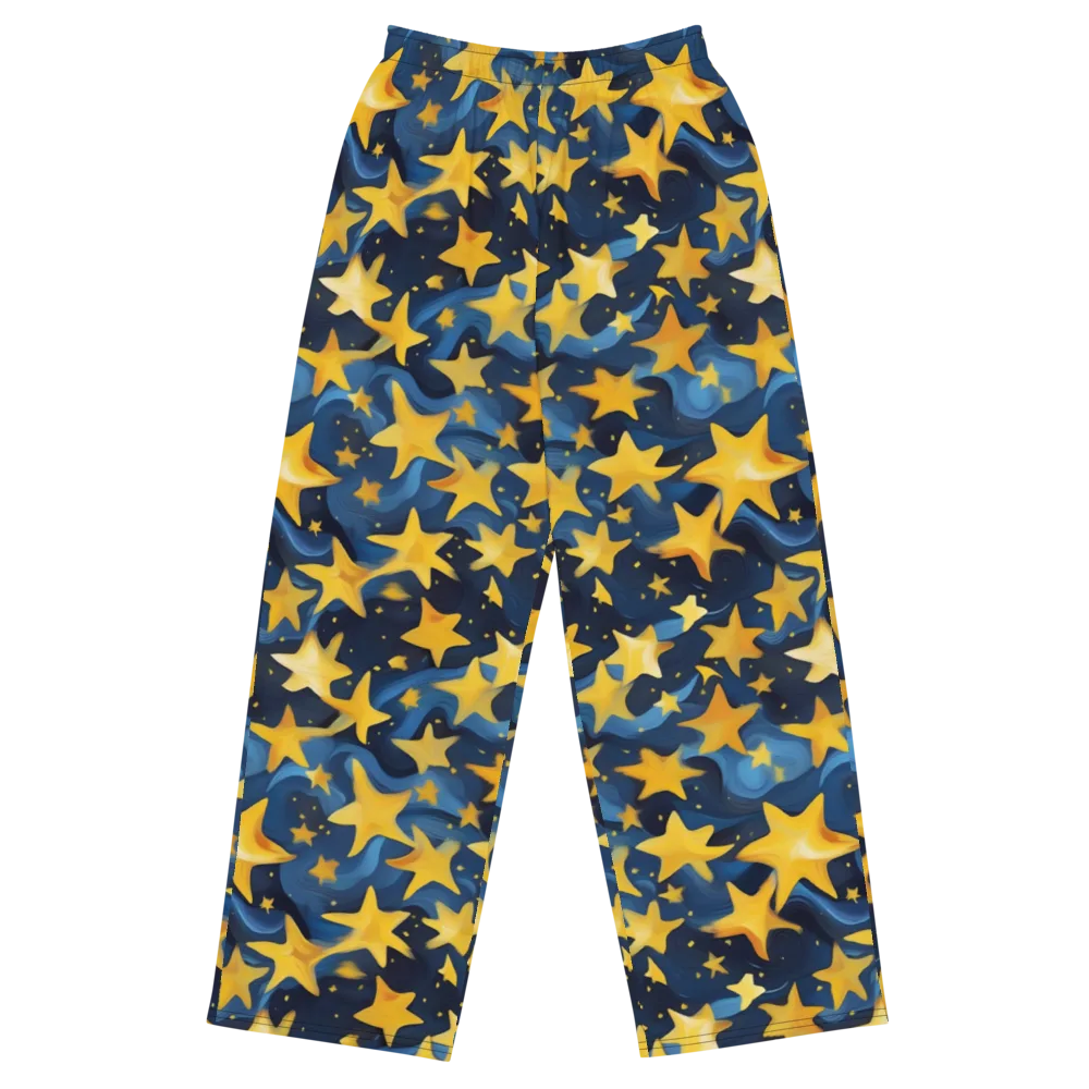Golden Starfall on Wide-Leg Pants — Front
