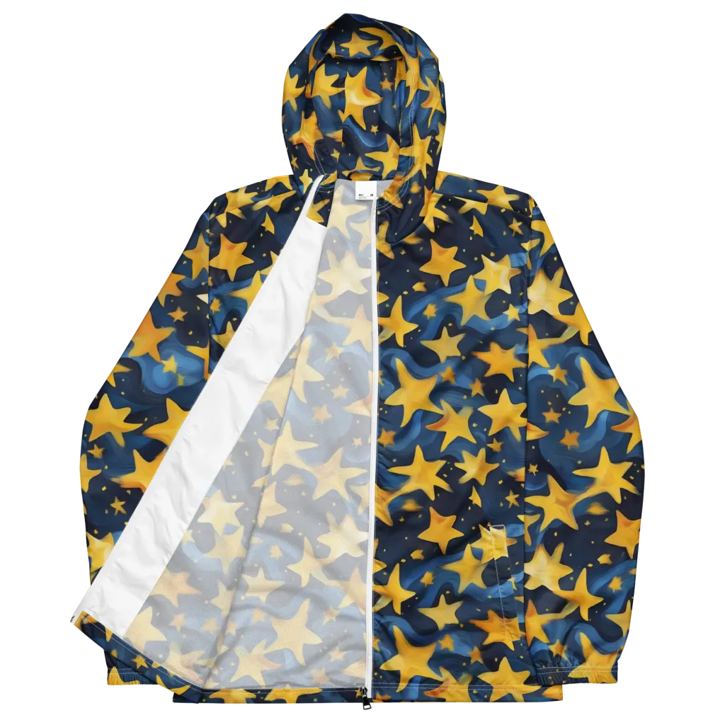 Golden Starfall on Men's Windbreaker — Front