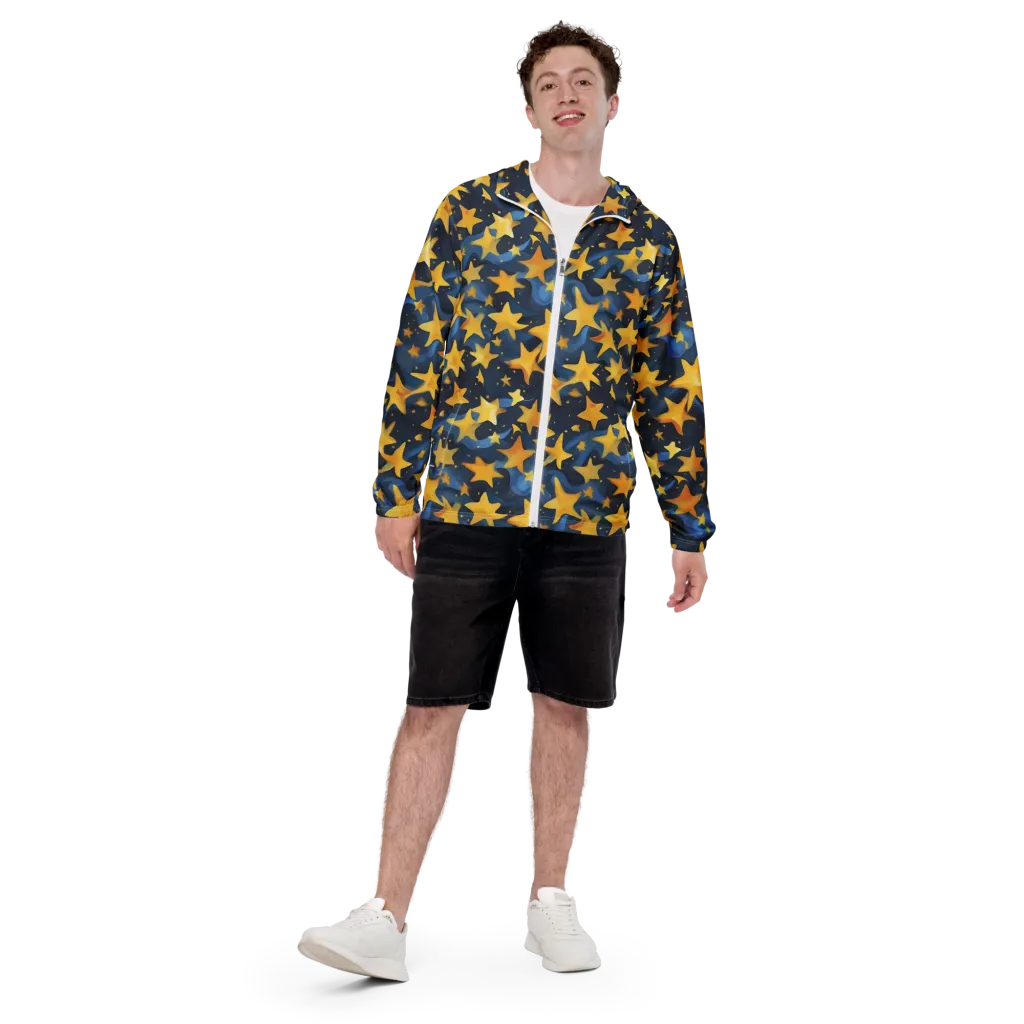 Golden Starfall on Men's Windbreaker — Front