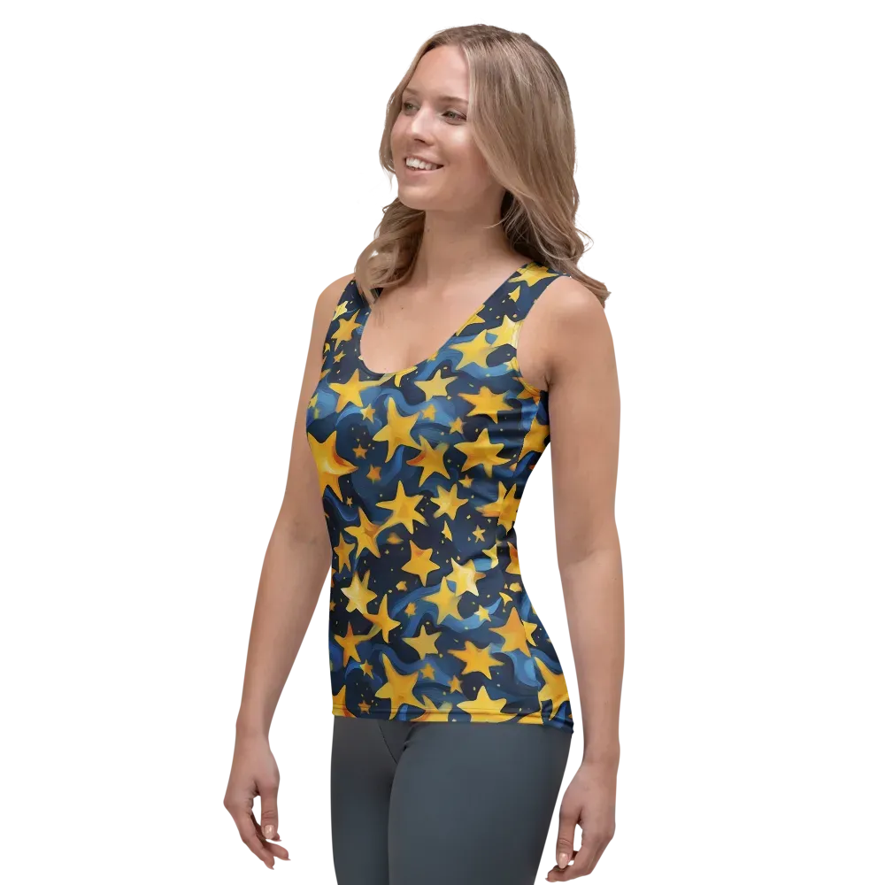 Golden Starfall on Women's Tank Top — Left Front