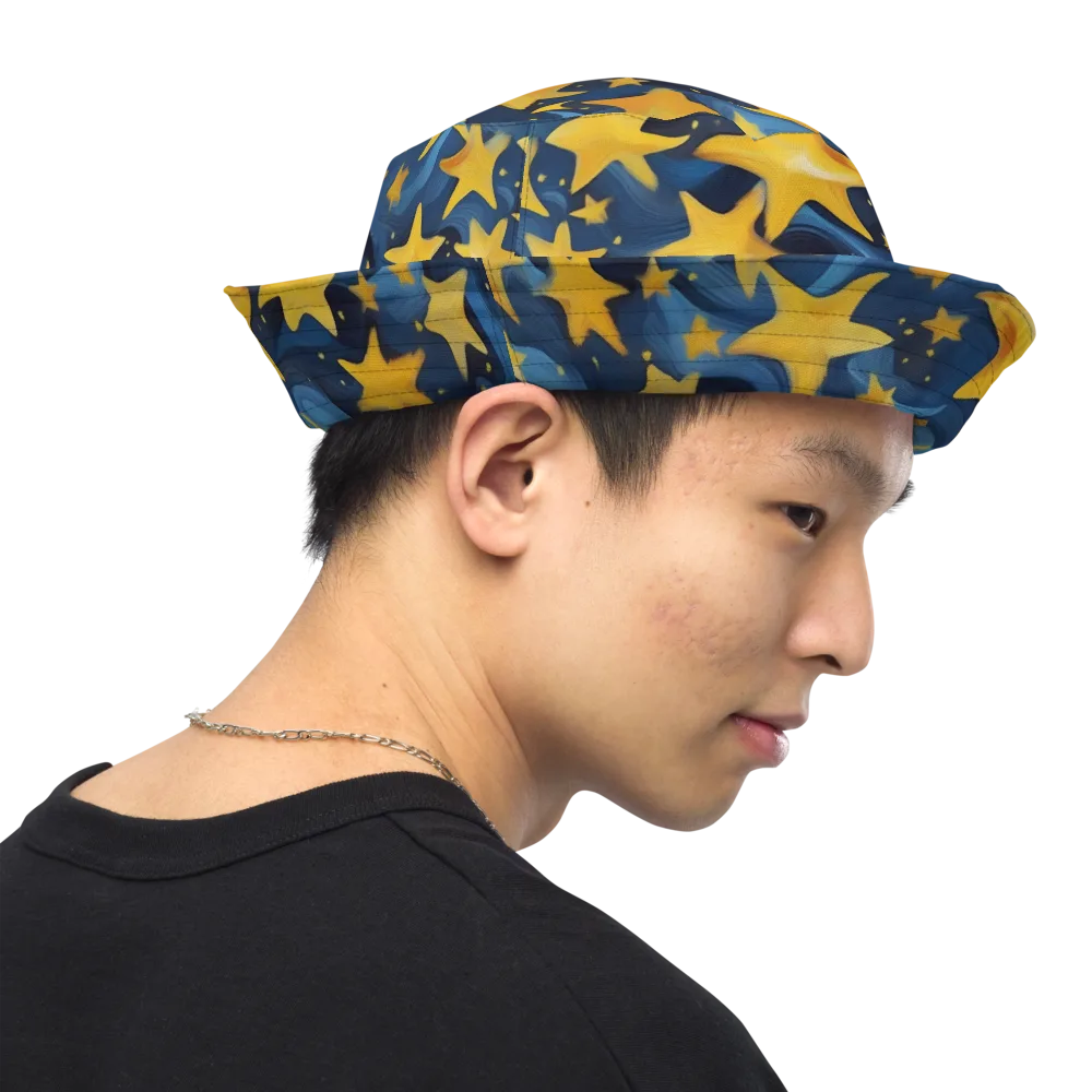 Golden Starfall on Reversible Bucket Hat — Right Outside