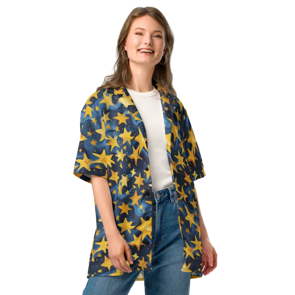 Golden Starfall on Button Shirt — Front