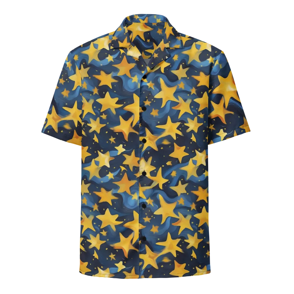 Golden Starfall on Button Shirt — Front