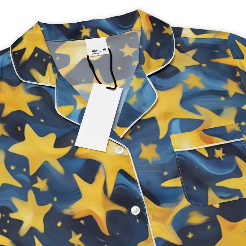 Golden Starfall on Women's Short Sleeve Pajama Top — Product details