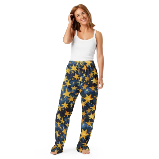 Golden Starfall on a Women's Pajama Pants