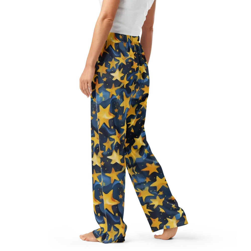 Golden Starfall on Women's Pajama Pants — Left