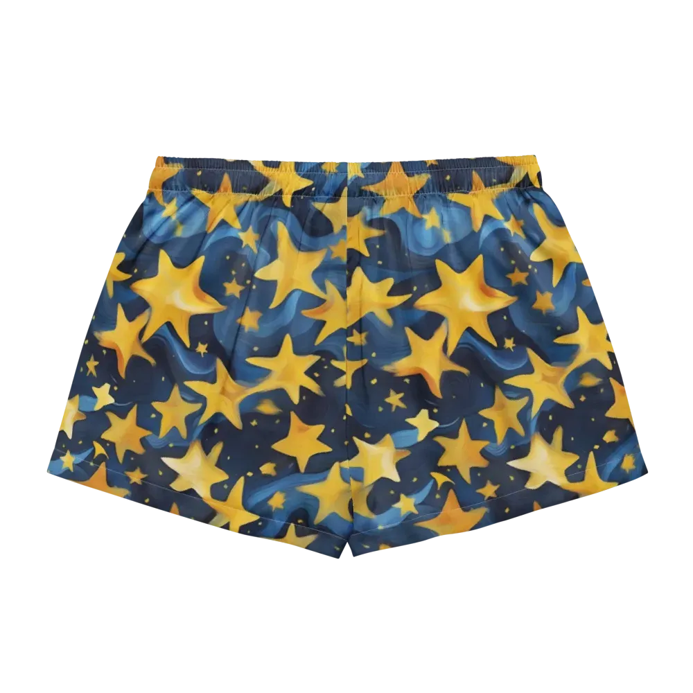 Golden Starfall on Women's Pajama Shorts — Back
