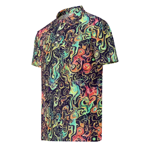 Nightwave Maze on a Men's Slim Fit Polo Shirt