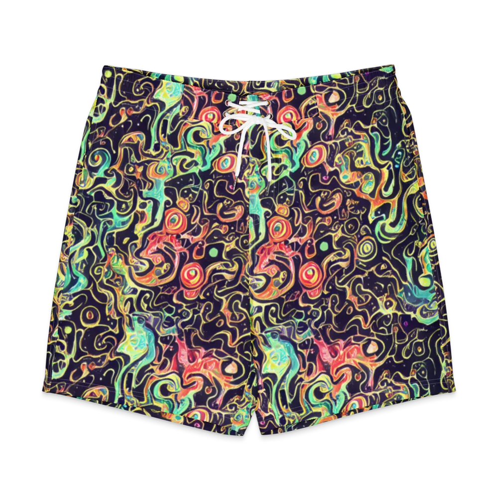 Nightwave Maze on Men's Board Shorts — Front