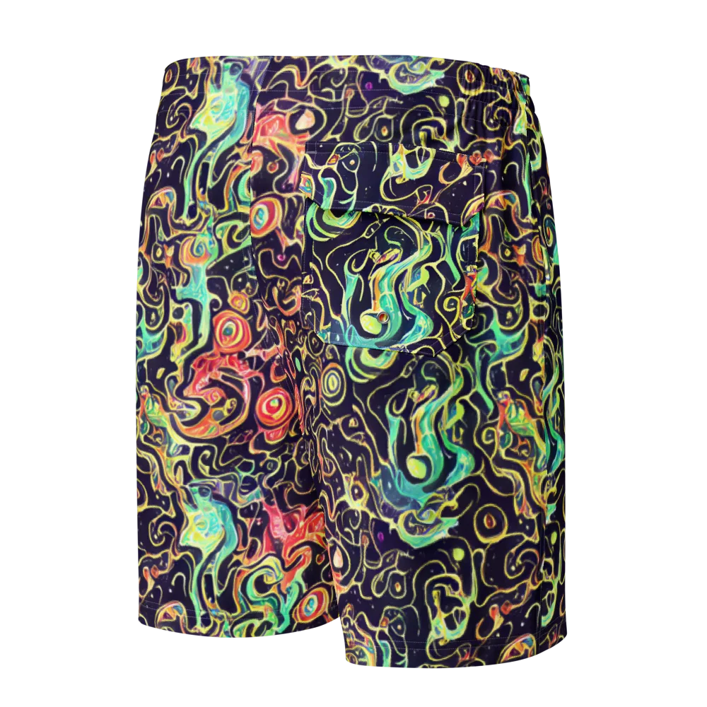 Nightwave Maze on Men's Board Shorts — Back