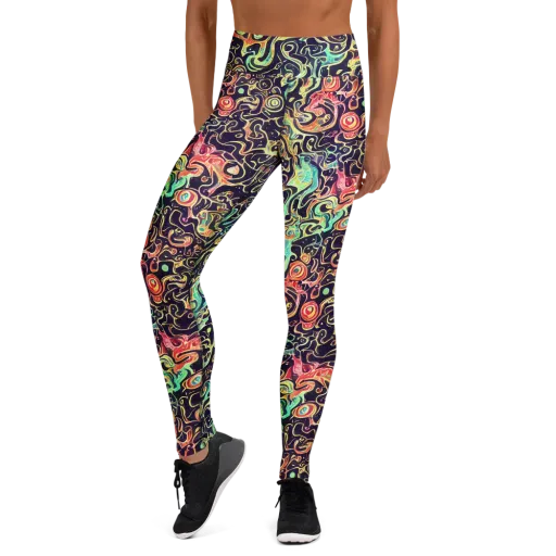 Nightwave Maze on a Yoga Leggings