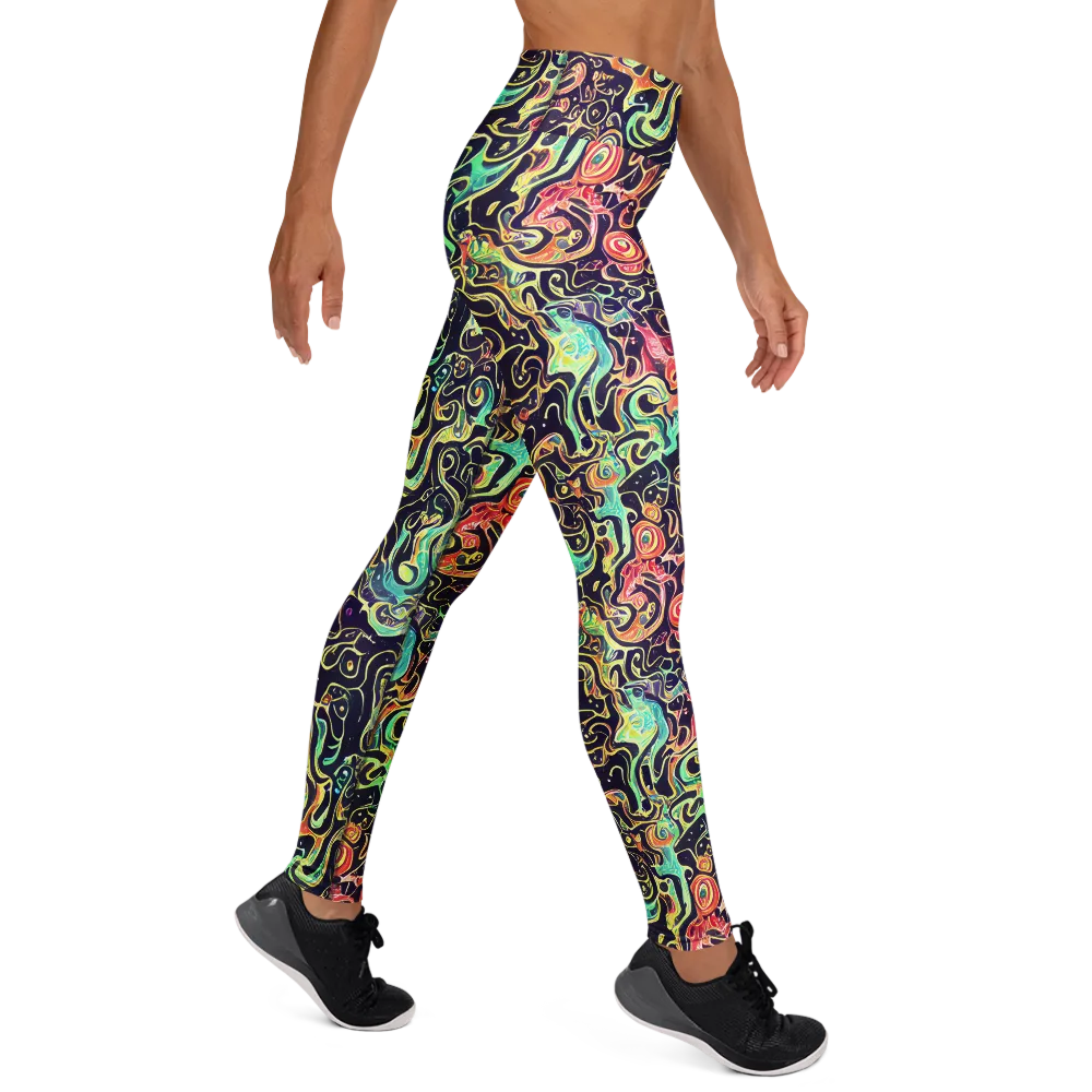 Nightwave Maze on Yoga Leggings — Right