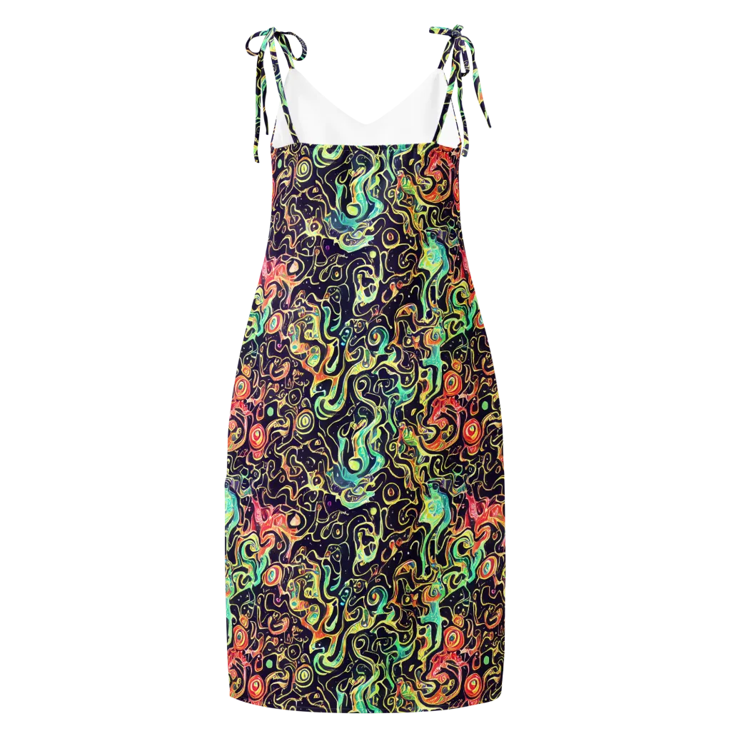 Nightwave Maze on Slip Dress — Back
