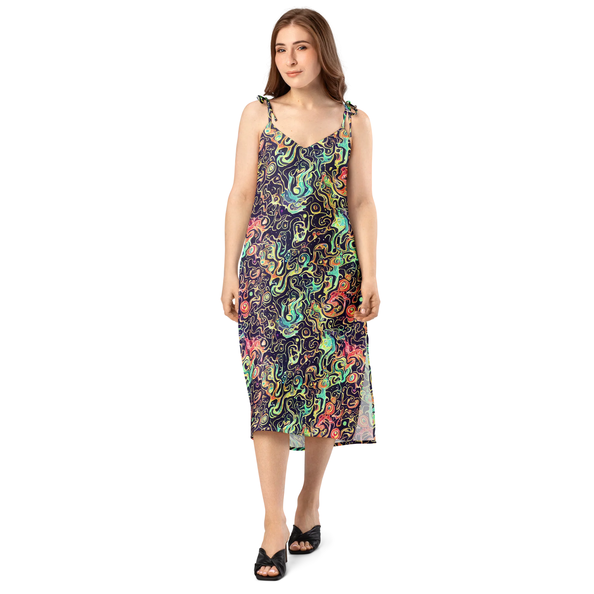 Nightwave Maze on Slip Dress — Front