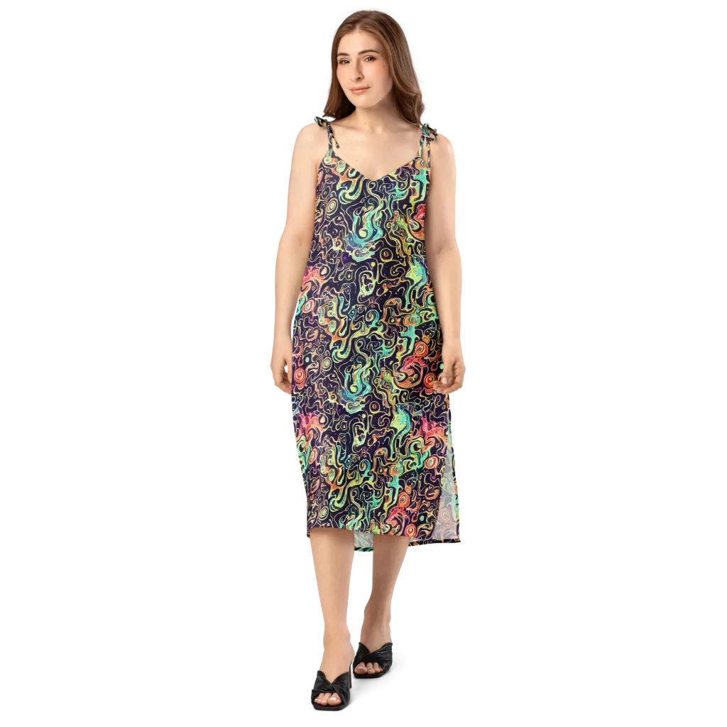 Nightwave Maze on Slip Dress — Front