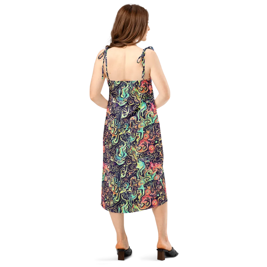 Nightwave Maze on Slip Dress — Back