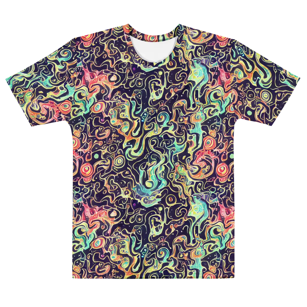 Nightwave Maze on Men's Cotton Crew Neck T-Shirt — Front