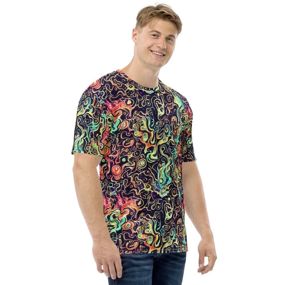 Nightwave Maze on Men's Crew Neck T-Shirt — Right