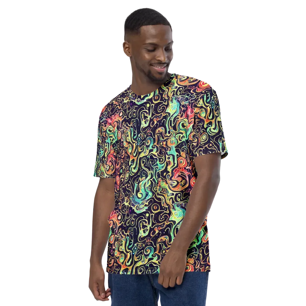 Nightwave Maze on Men's Crew Neck T-Shirt — Left