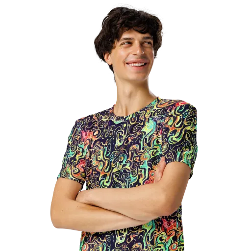 Nightwave Maze on a Men's Crew Neck T-Shirt