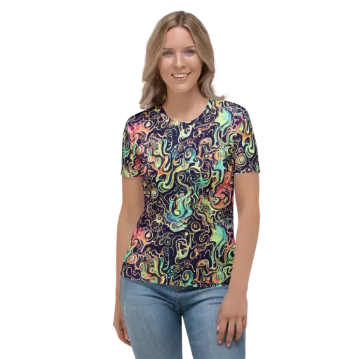 Nightwave Maze on a Women's Crew Neck T-Shirt